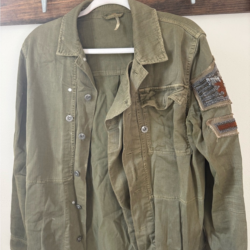 Eagle beaded embroidered free people jacket